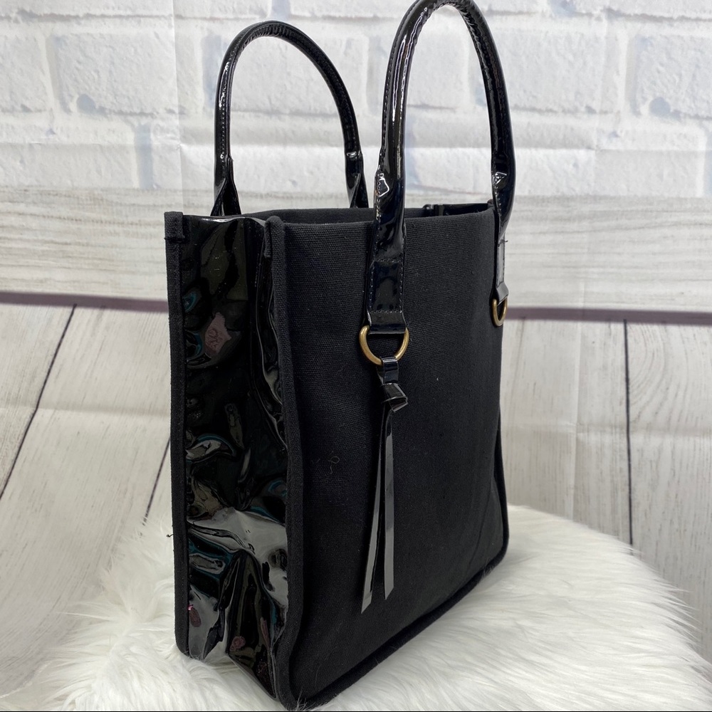 N E I M A N M A R C U S : Black Canvas Tote Bag - image 2